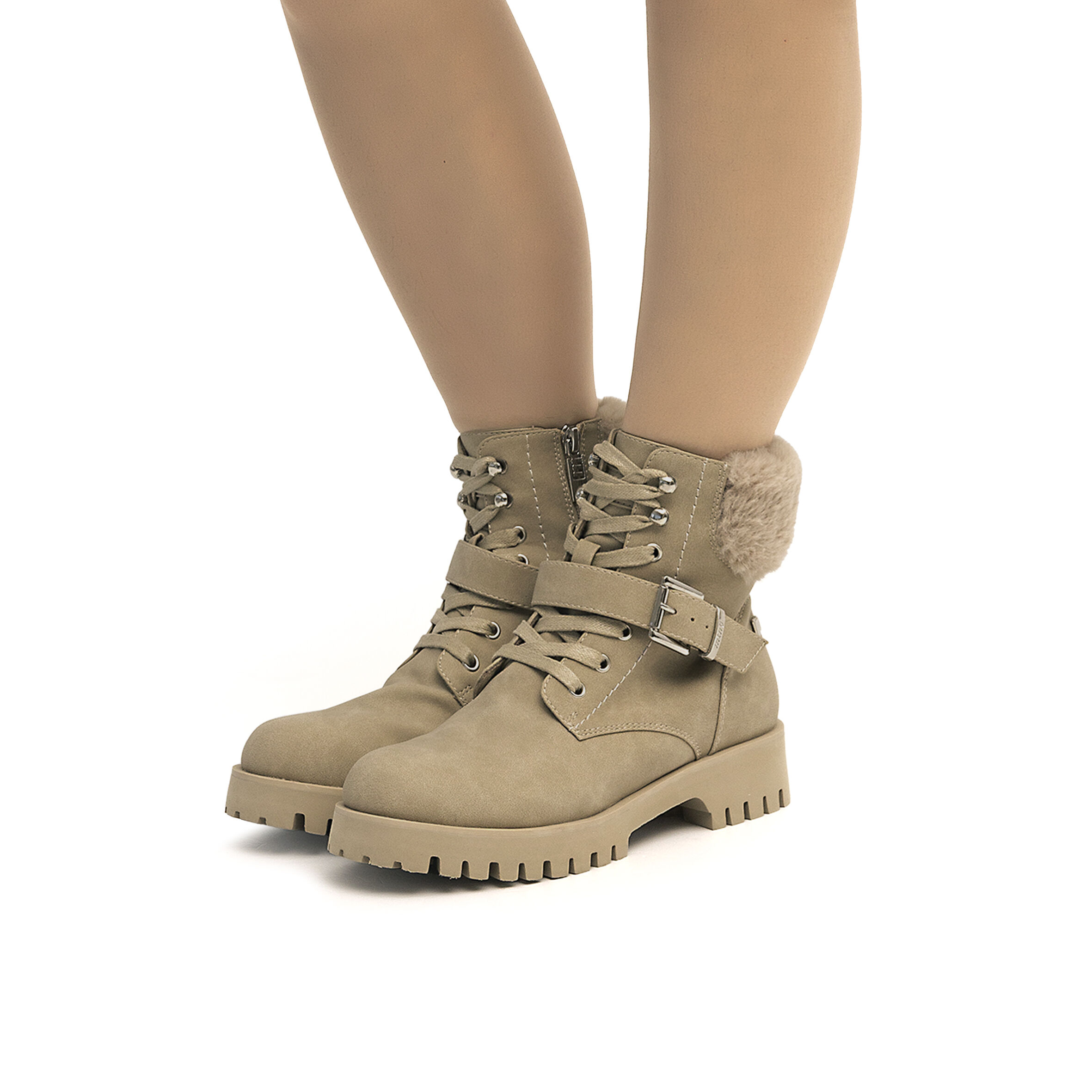 Botas militares deals beige mujer